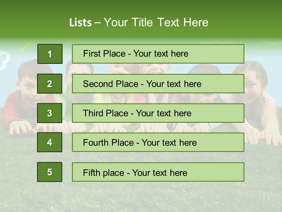 Group Of Happy Children PowerPoint Template