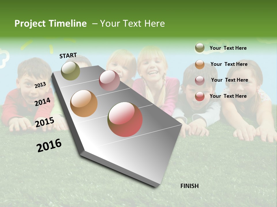 Group Of Happy Children PowerPoint Template