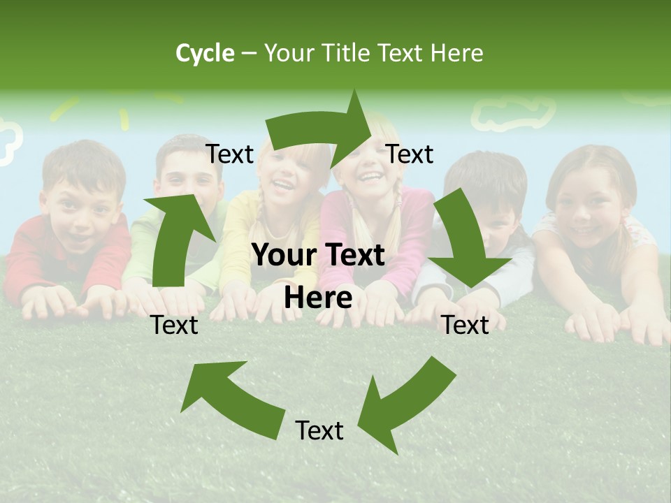 Group Of Happy Children PowerPoint Template