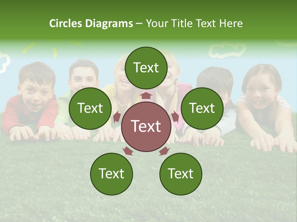 Group Of Happy Children PowerPoint Template