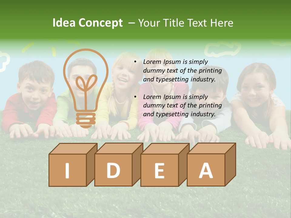 Group Of Happy Children PowerPoint Template
