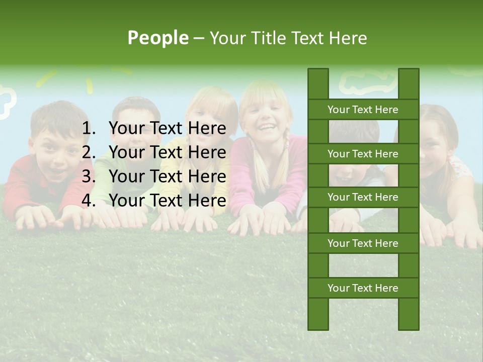 Group Of Happy Children PowerPoint Template