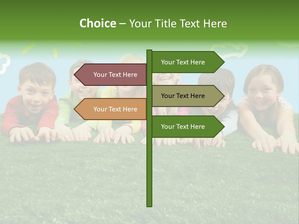 Group Of Happy Children PowerPoint Template