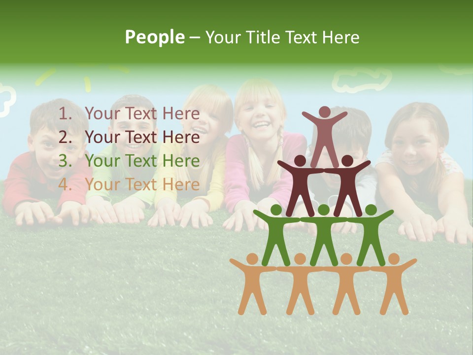 Group Of Happy Children PowerPoint Template