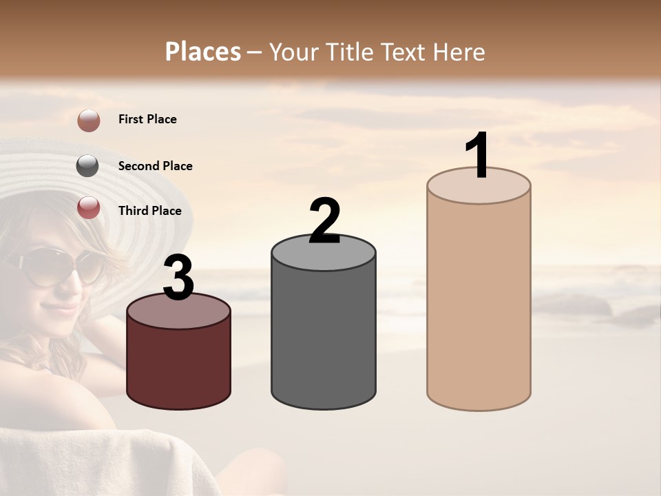Ocean Beach Woman PowerPoint Template