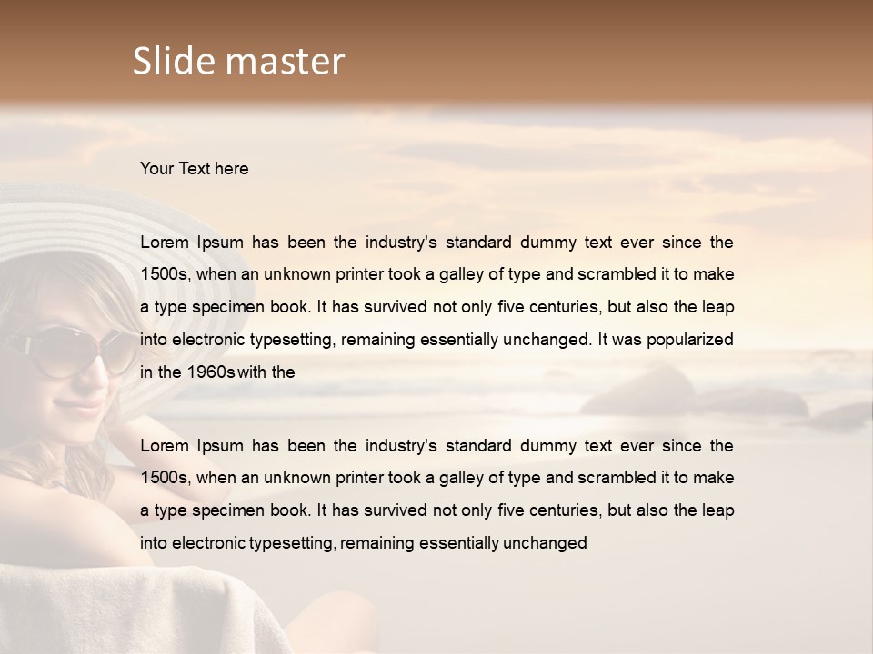 Ocean Beach Woman PowerPoint Template