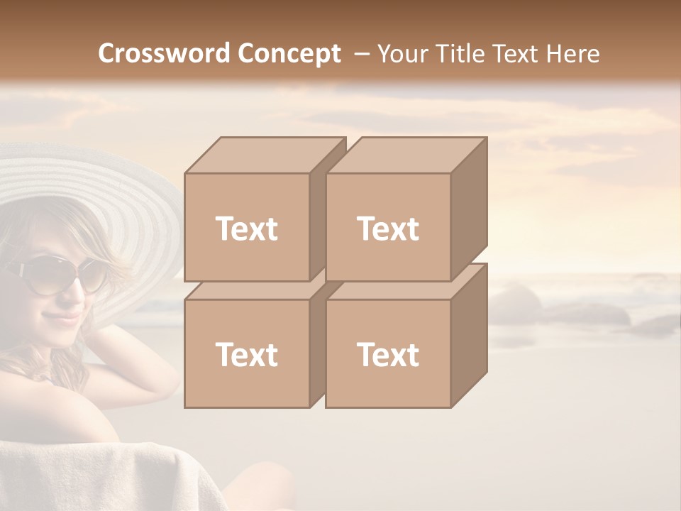 Ocean Beach Woman PowerPoint Template