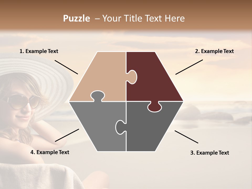Ocean Beach Woman PowerPoint Template