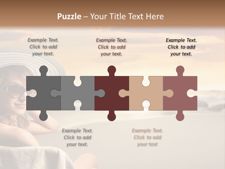 Ocean Beach Woman PowerPoint Template