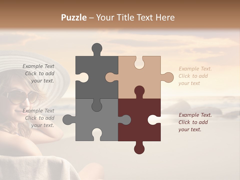 Ocean Beach Woman PowerPoint Template