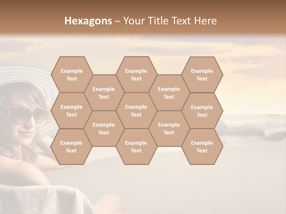 Ocean Beach Woman PowerPoint Template