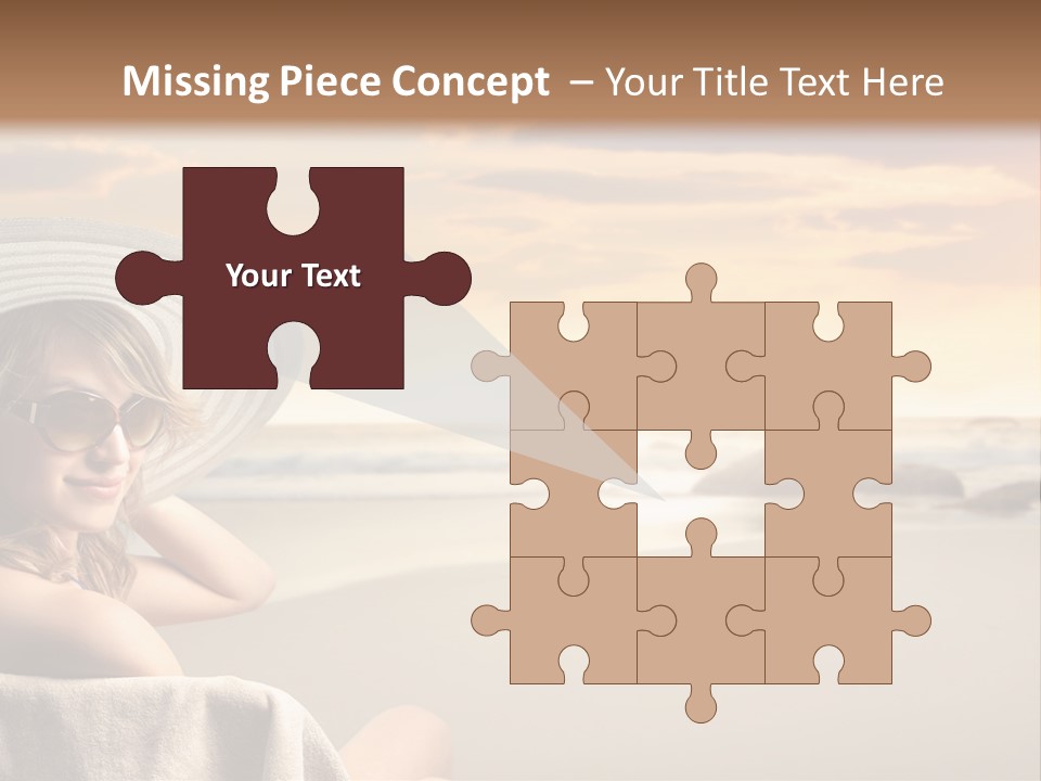 Ocean Beach Woman PowerPoint Template