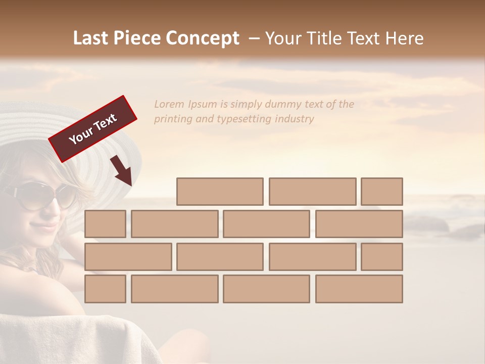 Ocean Beach Woman PowerPoint Template