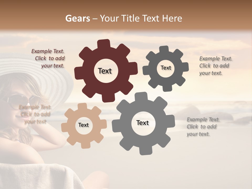 Ocean Beach Woman PowerPoint Template