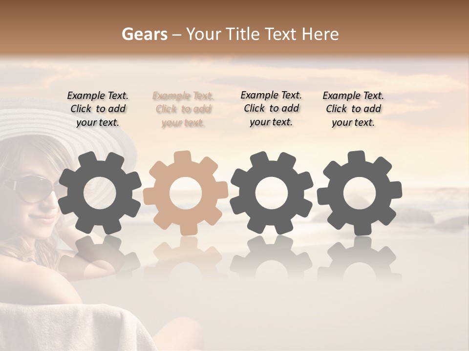 Ocean Beach Woman PowerPoint Template