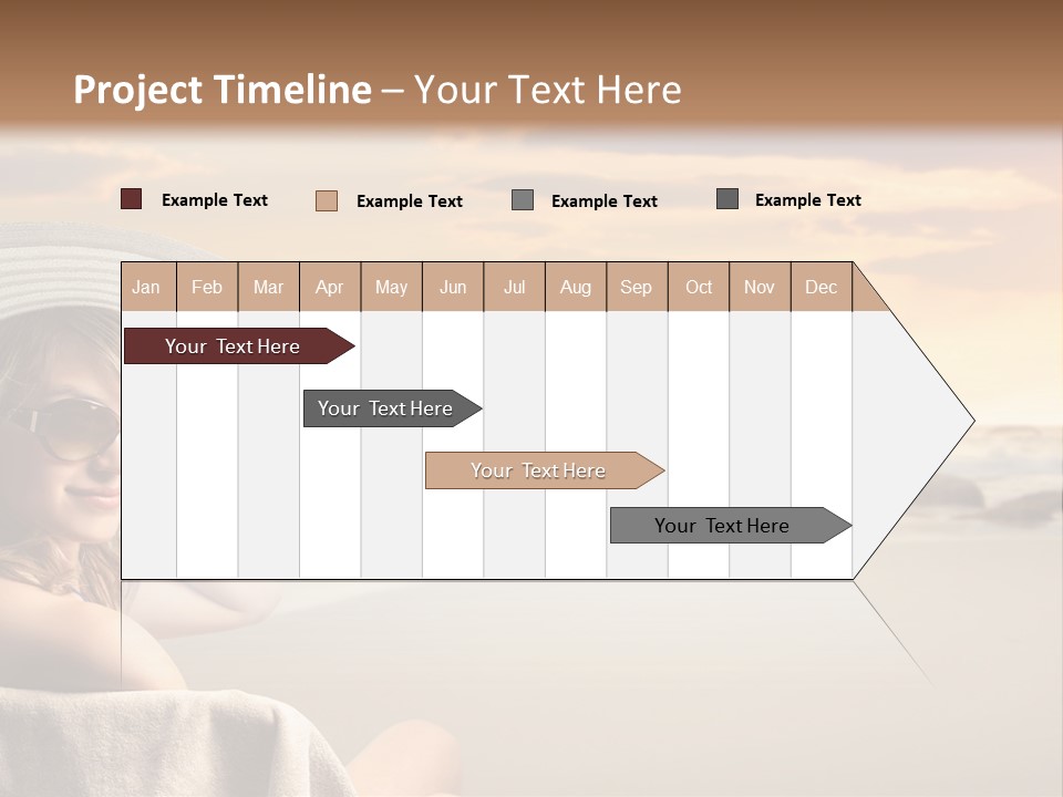 Ocean Beach Woman PowerPoint Template