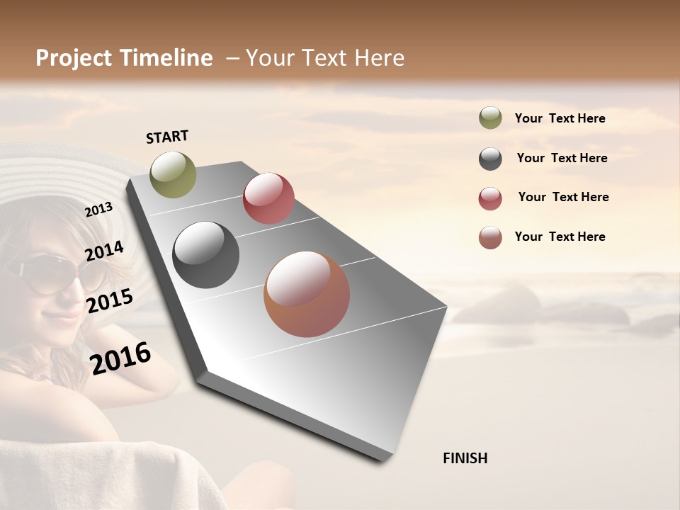 Ocean Beach Woman PowerPoint Template