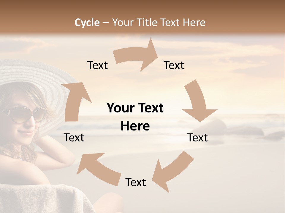 Ocean Beach Woman PowerPoint Template