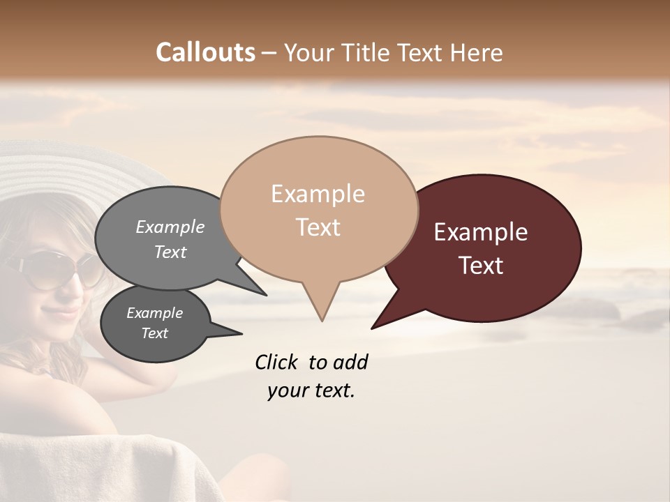 Ocean Beach Woman PowerPoint Template