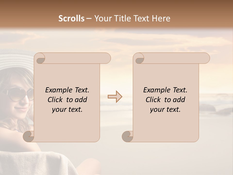 Ocean Beach Woman PowerPoint Template