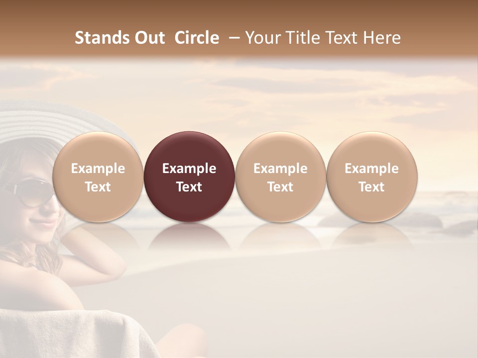 Ocean Beach Woman PowerPoint Template