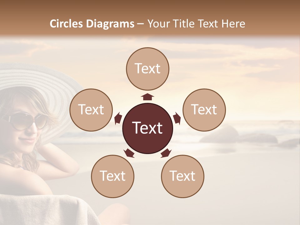 Ocean Beach Woman PowerPoint Template