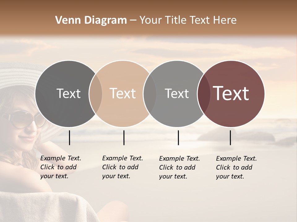 Ocean Beach Woman PowerPoint Template