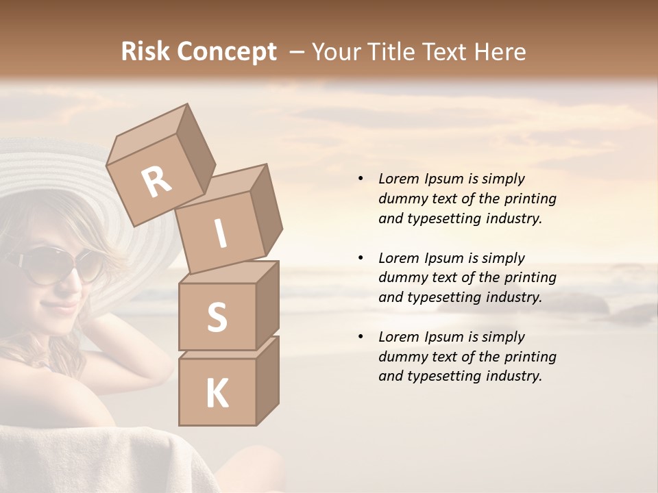 Ocean Beach Woman PowerPoint Template