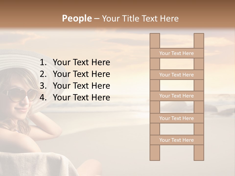 Ocean Beach Woman PowerPoint Template