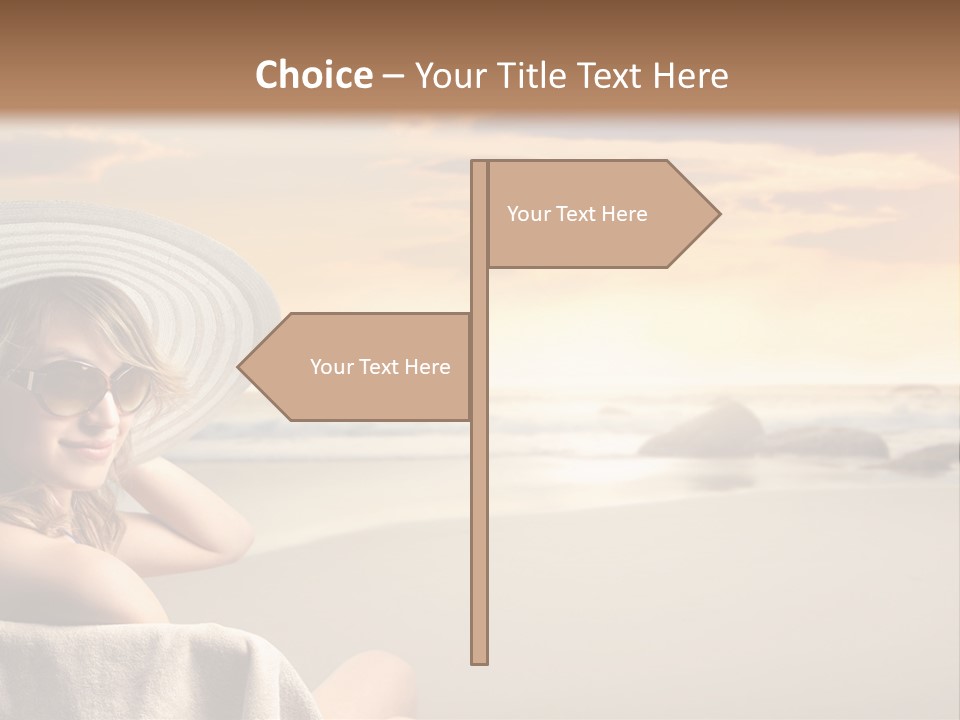 Ocean Beach Woman PowerPoint Template