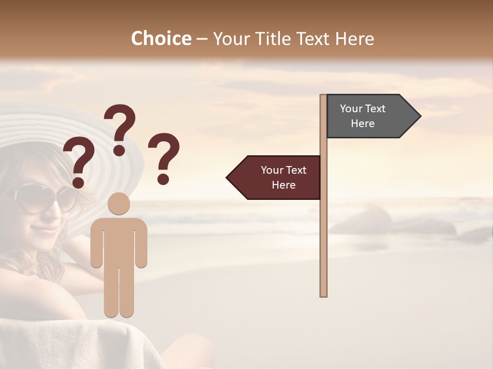 Ocean Beach Woman PowerPoint Template