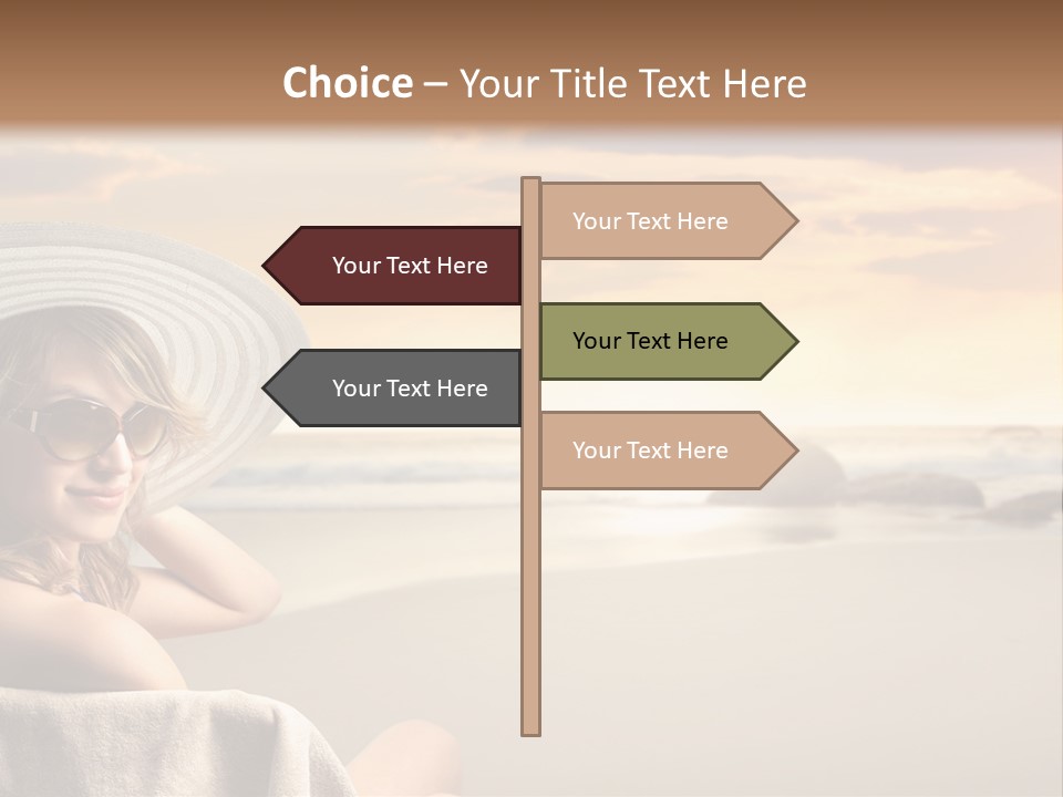 Ocean Beach Woman PowerPoint Template