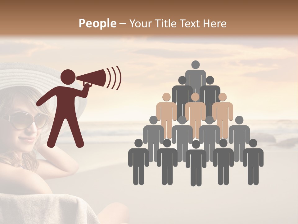 Ocean Beach Woman PowerPoint Template