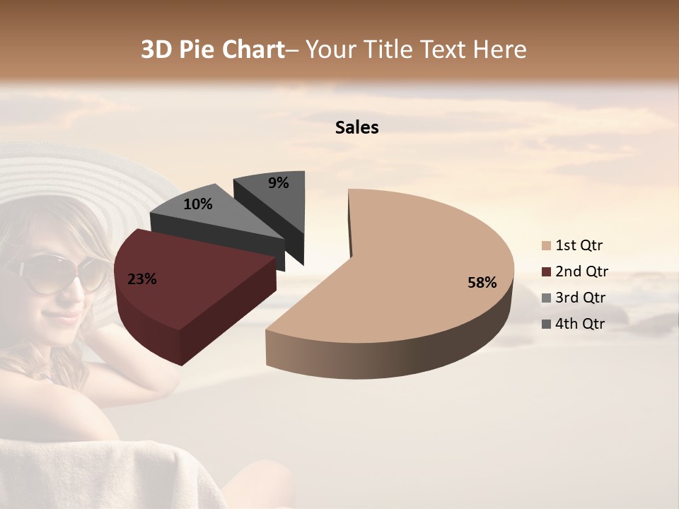 Ocean Beach Woman PowerPoint Template