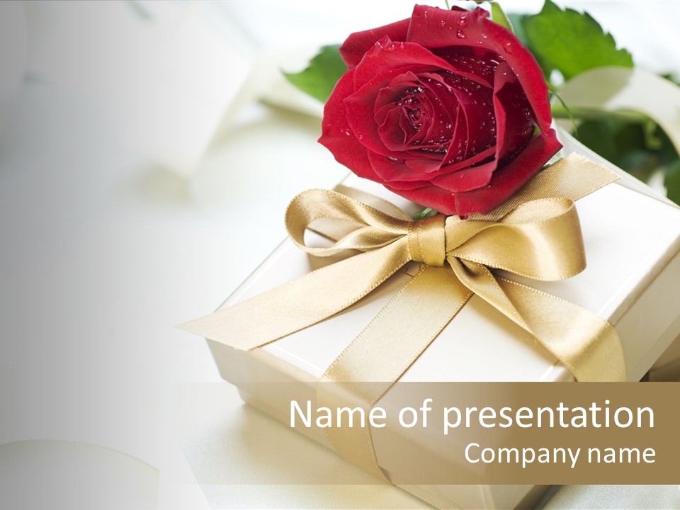 Horizontal Golden Romantic PowerPoint Template