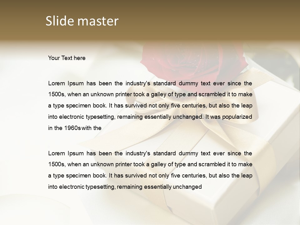 Horizontal Golden Romantic PowerPoint Template