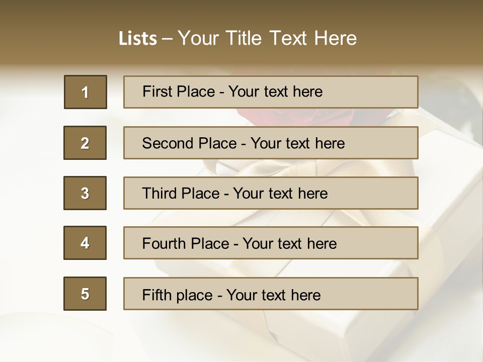 Horizontal Golden Romantic PowerPoint Template