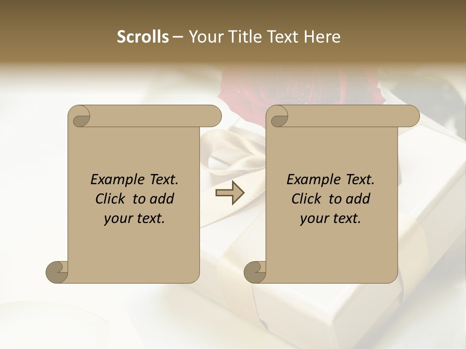 Horizontal Golden Romantic PowerPoint Template