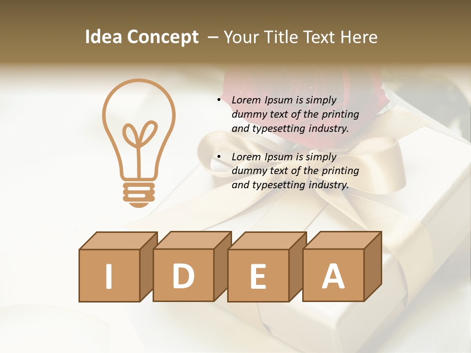 Horizontal Golden Romantic PowerPoint Template