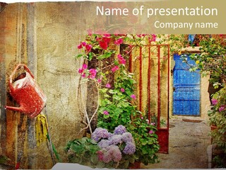 Greek Courtyards PowerPoint Template