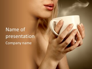 Holding Cup PowerPoint Template