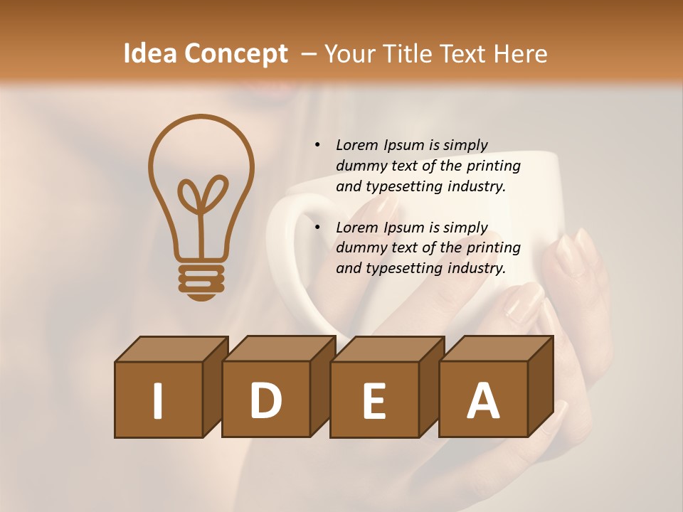 Holding Cup PowerPoint Template