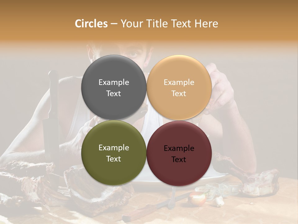 Man Eating Meat PowerPoint Template