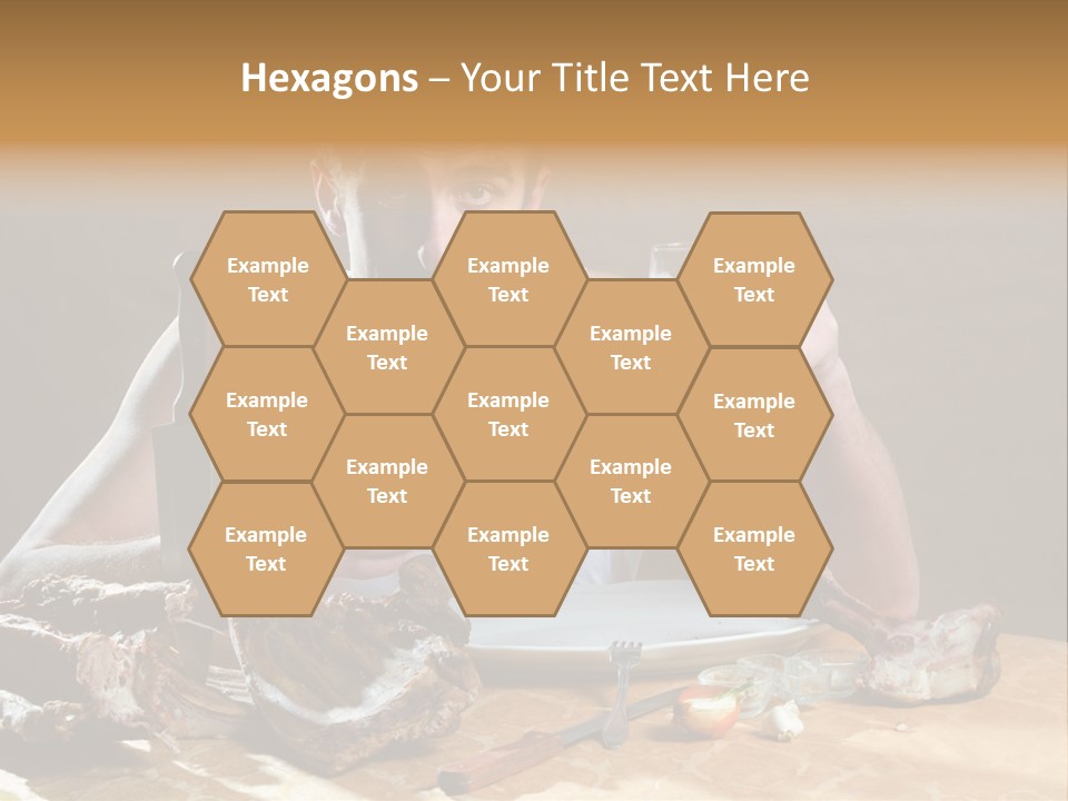 Man Eating Meat PowerPoint Template