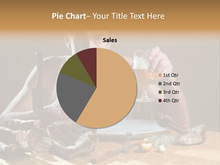 Man Eating Meat PowerPoint Template