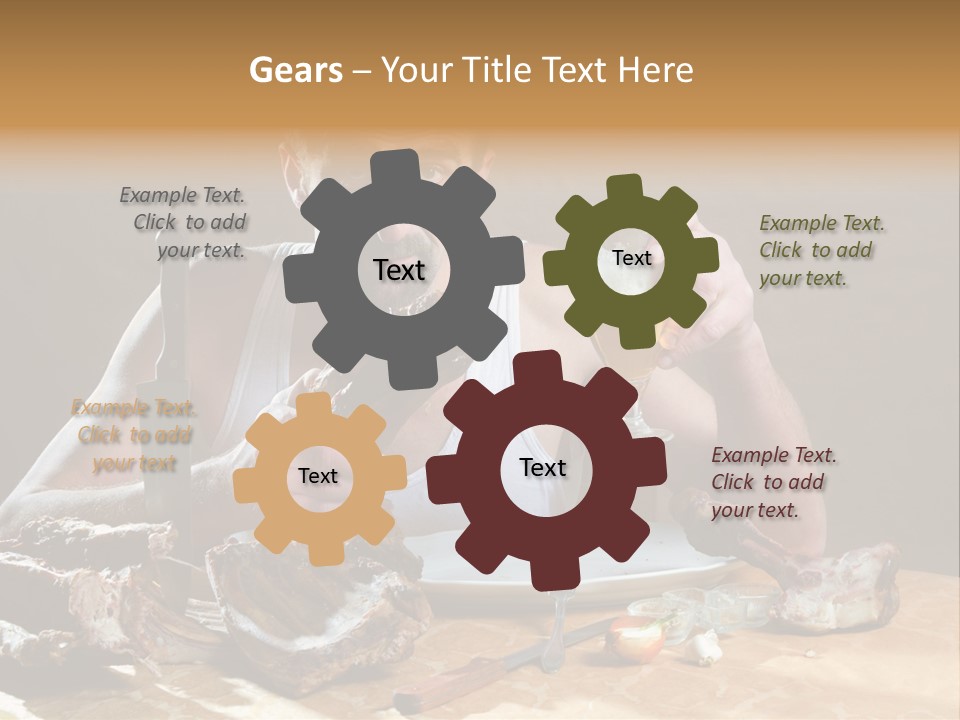 Man Eating Meat PowerPoint Template