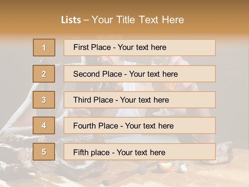 Man Eating Meat PowerPoint Template