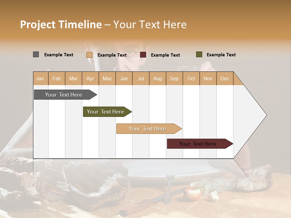 Man Eating Meat PowerPoint Template
