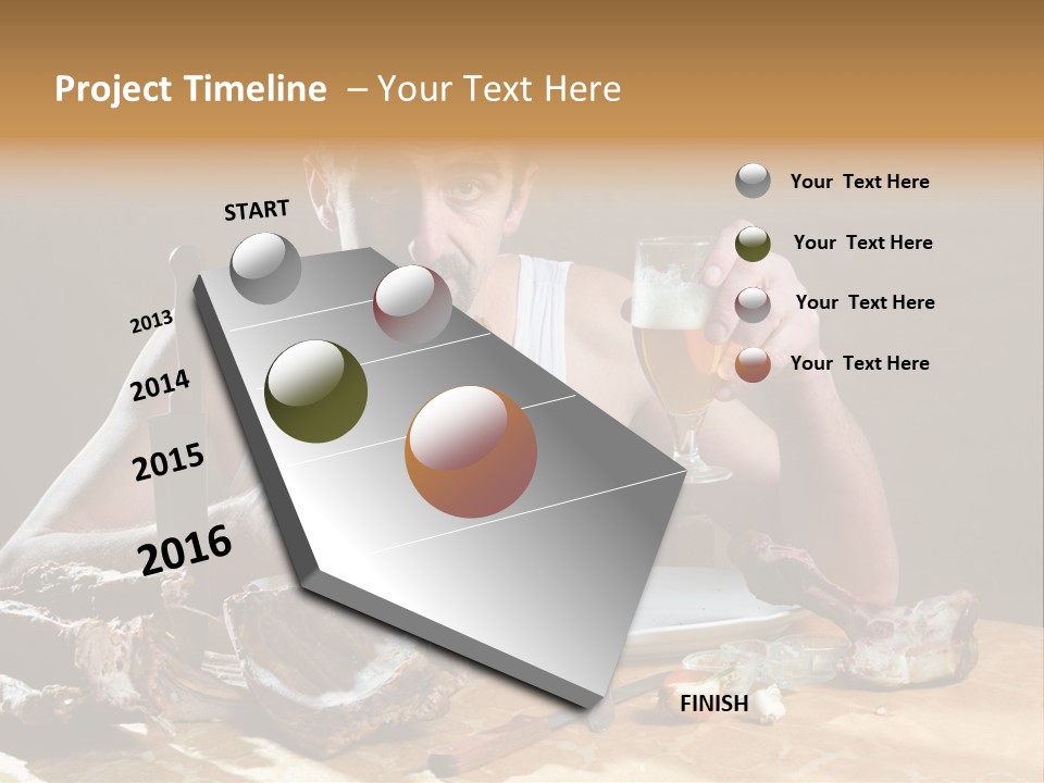 Man Eating Meat PowerPoint Template