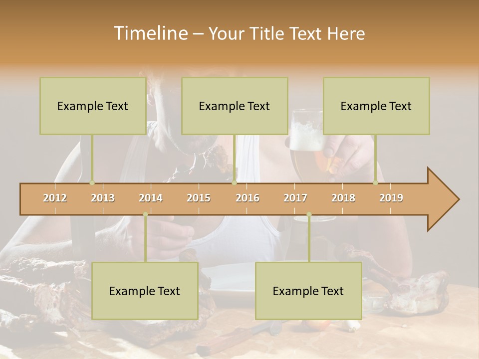 Man Eating Meat PowerPoint Template